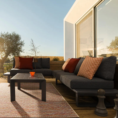 KONNOR Outdoor Corner Sofa Set in Charcoal - Bizzotto | Milola