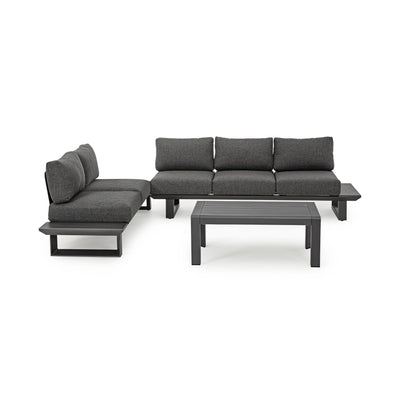 KONNOR Outdoor Corner Sofa Set in Charcoal - Bizzotto | Milola