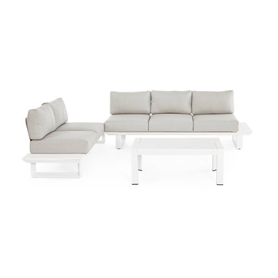 KONNOR Outdoor Corner Sofa Set in White - Bizzotto | Milola