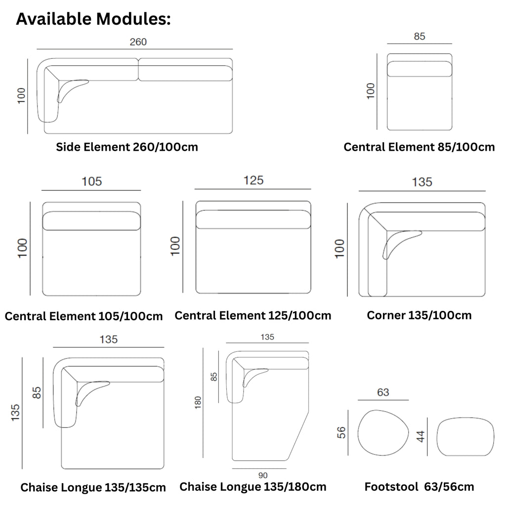 KAMARI Modular Sofa Modules - Twils | Milola