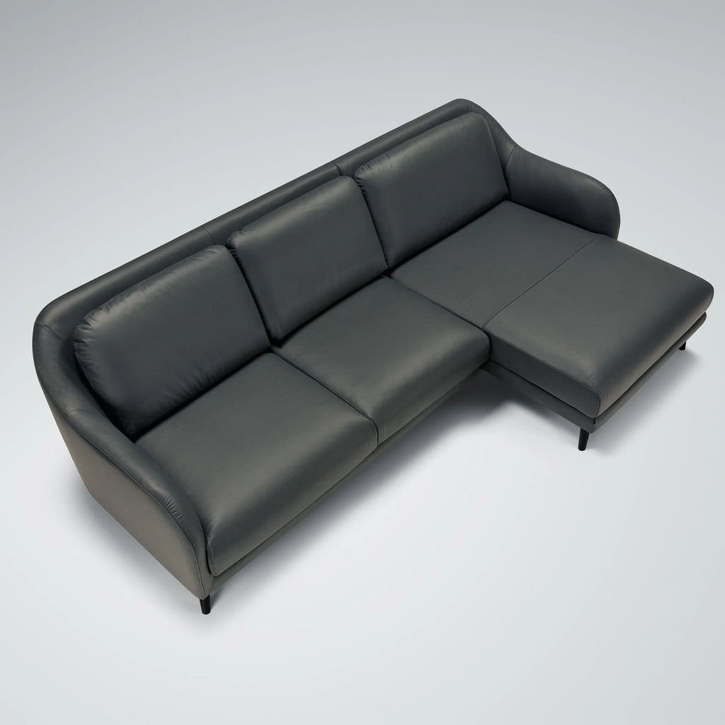 Karin Corner Sofa - Contemporary Sofa in Black Leather - SITS | Milola