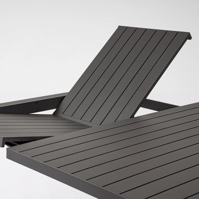 KIPLIN Square Extendable Outdoor Dining Table Set in Charcoal - Bizzotto | Milola