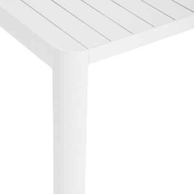 KIPLIN Square Extendable Outdoor Dining Table Set in White - Bizzotto | Milola