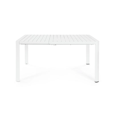 KIPLIN Square Extendable Outdoor Dining Table Set in White - Bizzotto | Milola