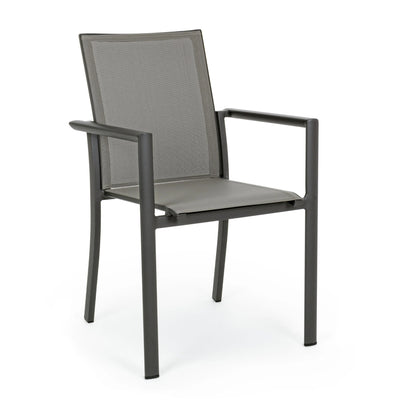 KONNOR Outdoor Extendable Dining Table Set in Charcoal -Bizzotto | Milola