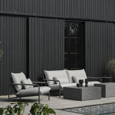 LERBERGET Garden Lounge Set - 2.5 Seater Sofa with 2 Chairs and Coffee Table in Grey - Suns | Milola