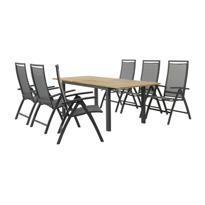 LYON - Extendable Outdoor Dining Set with 6 Andy Chairs - Brafab | Milola 