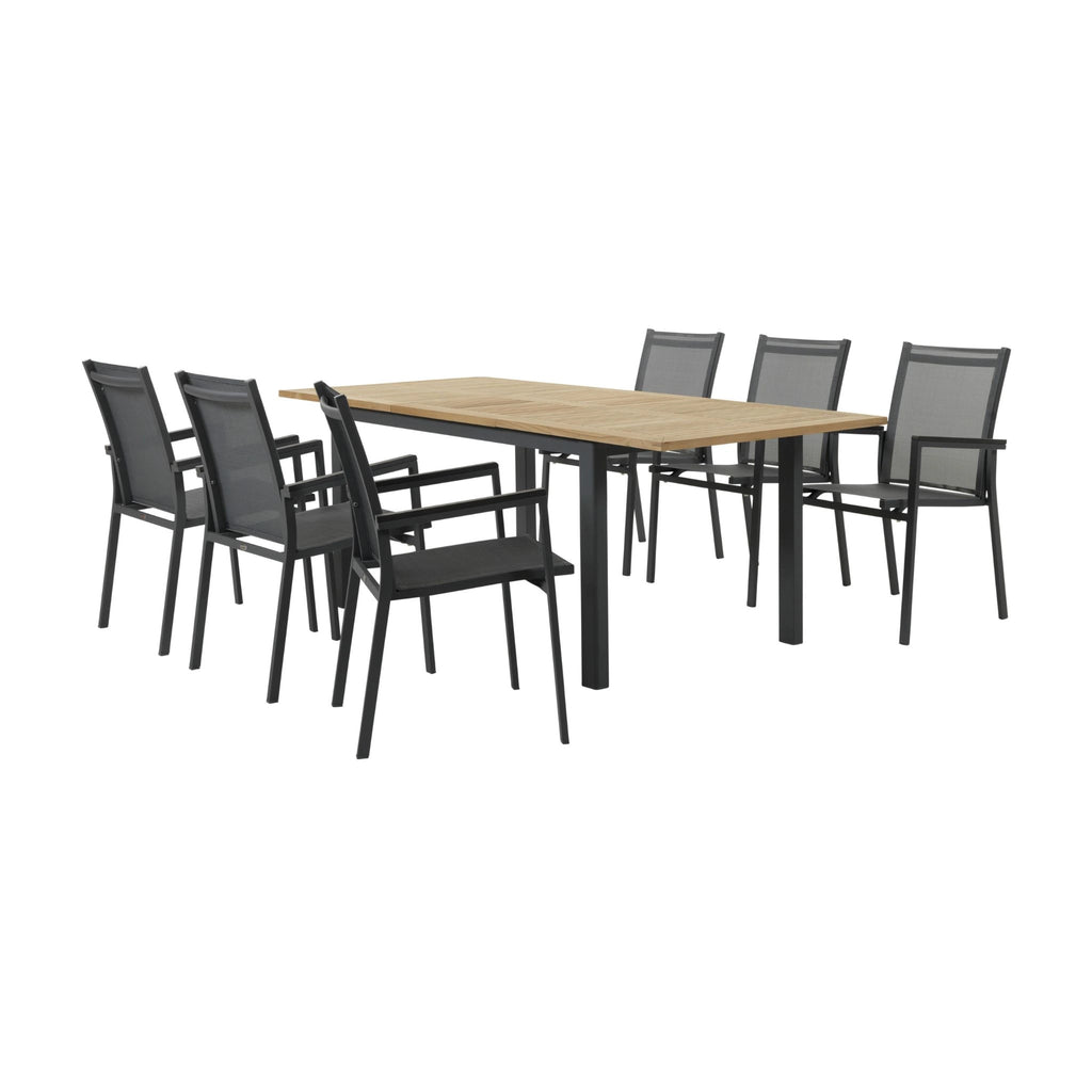LYON - Extendable Outdoor Dining Set with 6 Avanti Chairs - Brafab | Milola 