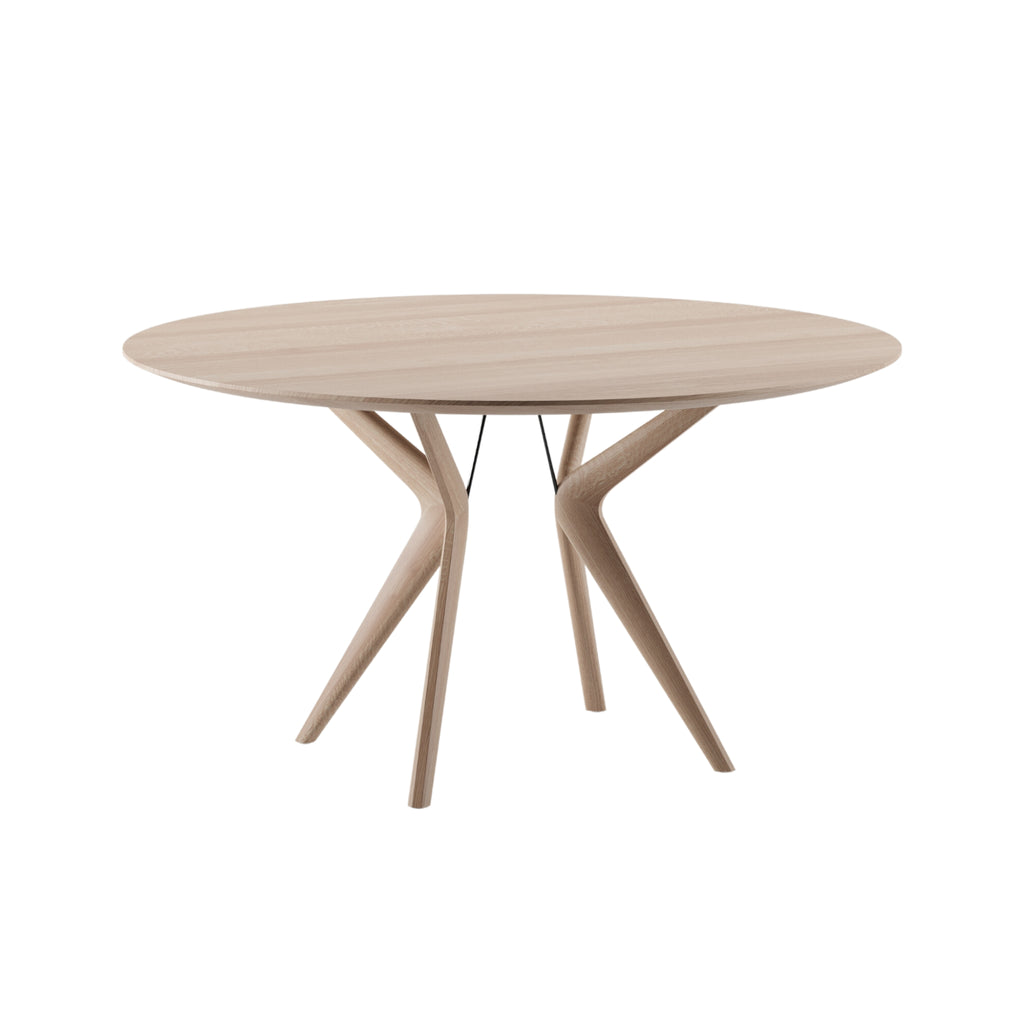 LAKRI Round Dining Table in Oak Natural Soap - Artisan | Milola