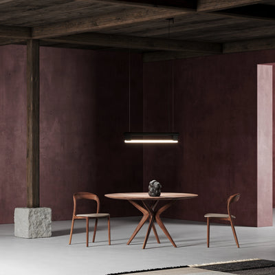 LAKRI Round Dining Table in Walnut Natural Oil - Artisan | Milola