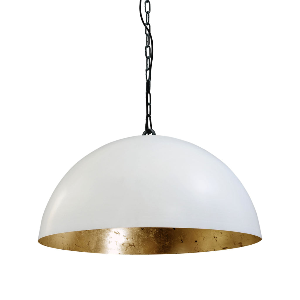 LARINO-White Ceiling Light in Brass | Milola