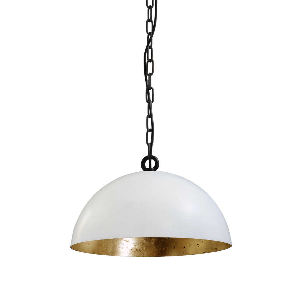 LARINO-White Ceiling Light in Brass | Milola