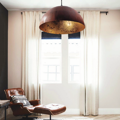 Larino White/Brass Ceiling Light - 60cm
