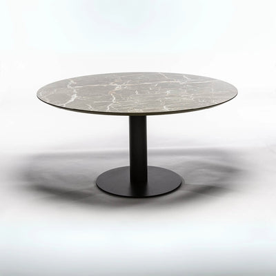 LEIF Round Ceramic/Marble Dining Table - Black with Laurent 822 Top - Milola