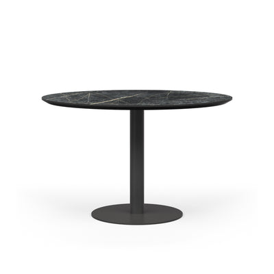 LEIF Round Ceramic/Marble Dining Table - Black with Laurent 822 Top - Milola