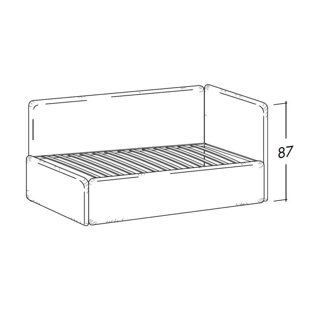 LINE-Chaise-Longue Sofa Bed-Automatic Pull Out Guest Bed-Bolzan Letti | Milola