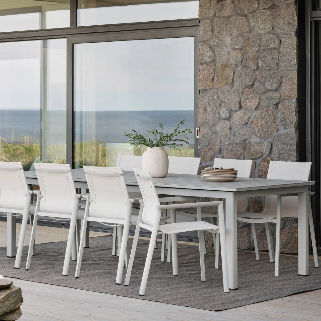 LOMMA Dining Table Set in Light Grey - BRAFAB | Milola