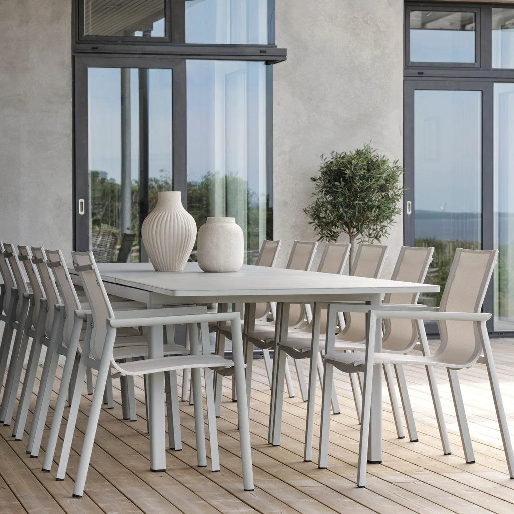 LOMMA Dining Table Set in Light Grey - BRAFAB | Milola