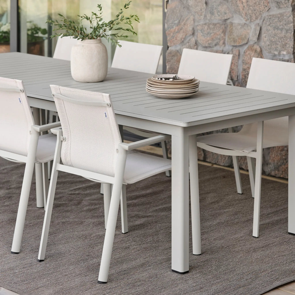 LOMMA Dining Table Set in Light Grey - BRAFAB | Milola