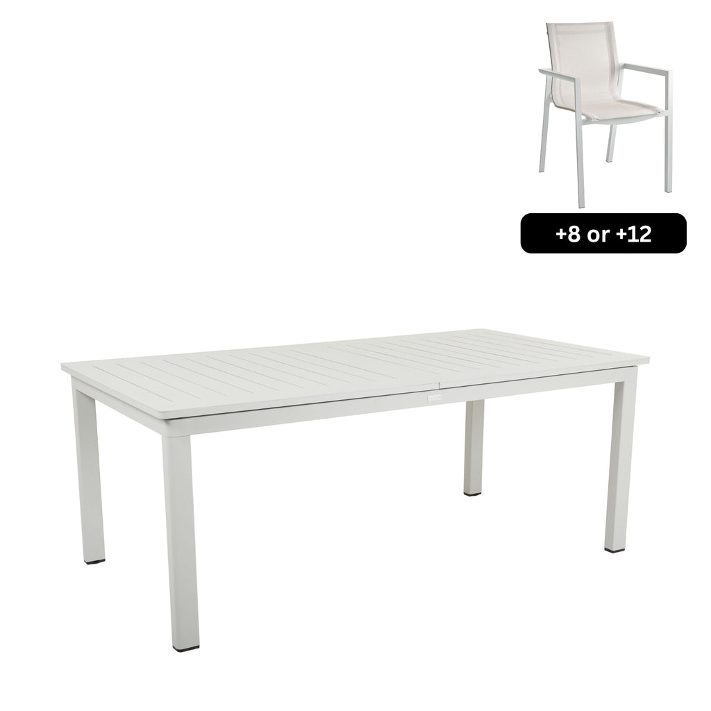 LOMMA Dining Table Set in Light Grey - BRAFAB | Milola