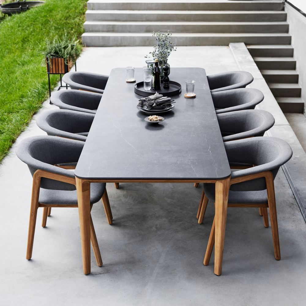 ASPECT - Outdoor Dining Table - Teak & Ceramic - CaneLine | Milola