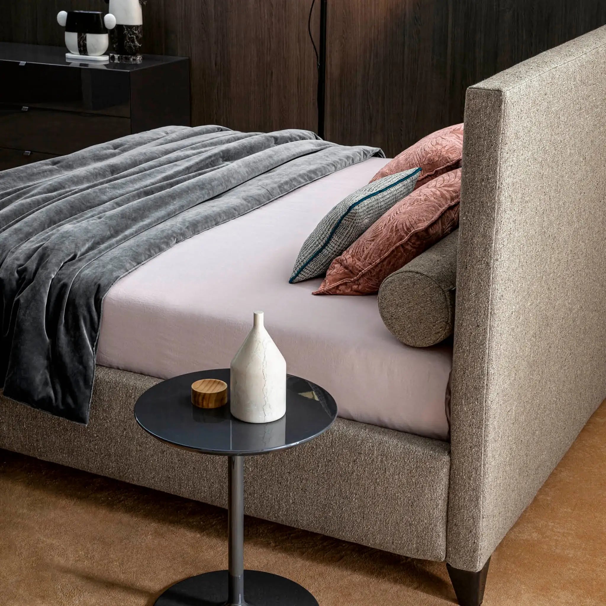 MAX ALTO H.25 Bed in Dark Beige Naxos Col 063 - Twils | Milola