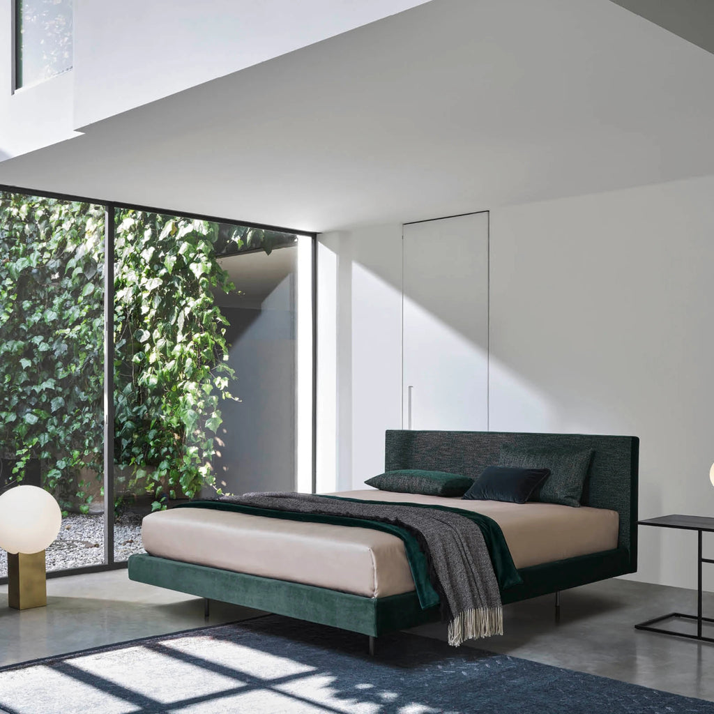 MAX H.14 A/A-Box Bed in Dark Green Velvet Col 098 - Twils | Milola
