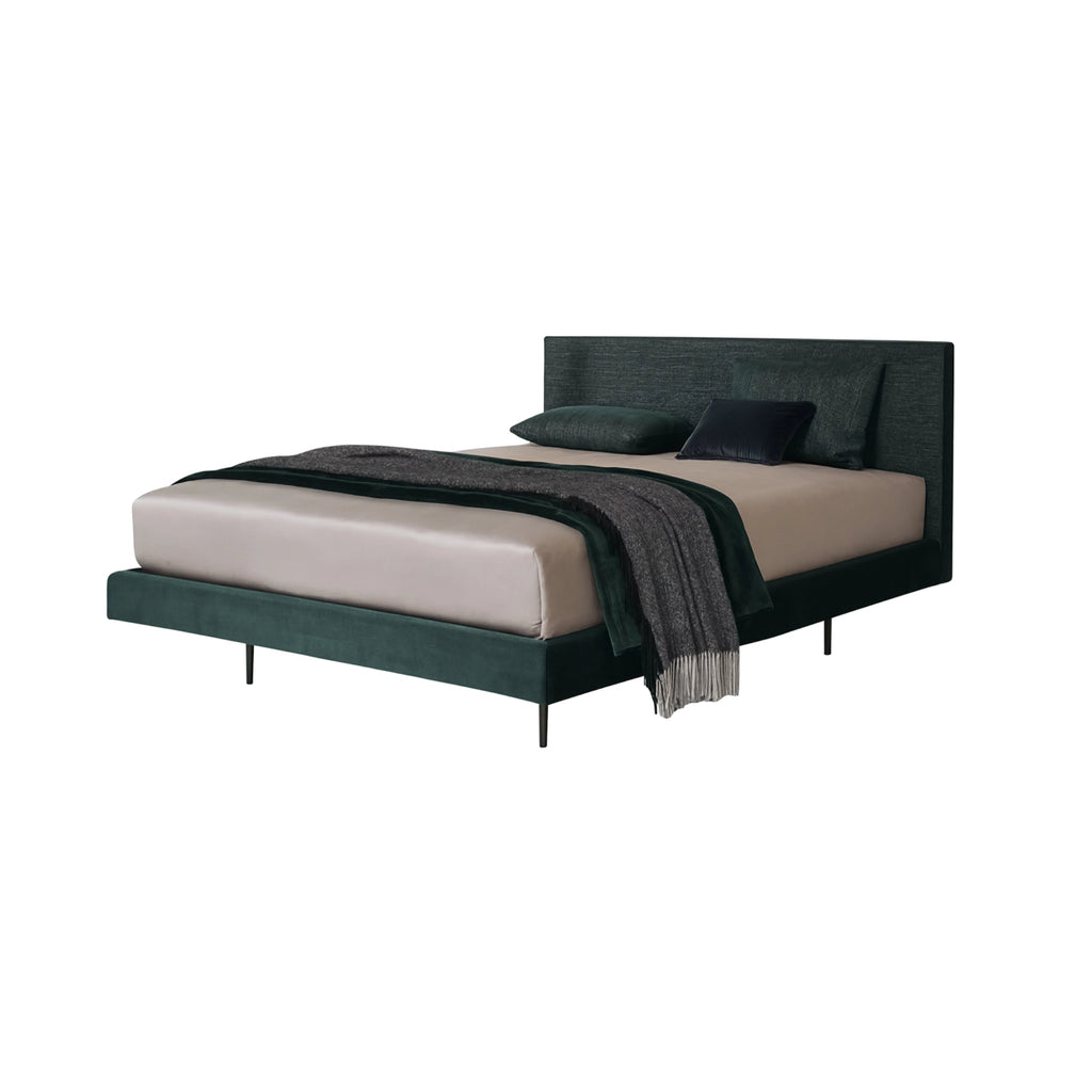 MAX H.14 A/A-Box Bed in Dark Green Velvet Col 098 - Twils | Milola