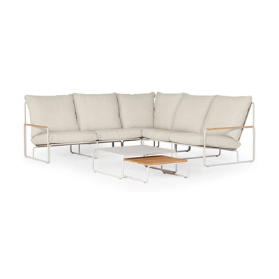 MERANO - Garden Corner Sofa Set in Natural and White Frame - Scandi Design - Suns | Milola