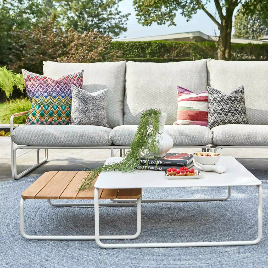 MERANO - Garden Corner Sofa Set in Light Anthracite and White Frame - Scandi Design - Suns | Milola