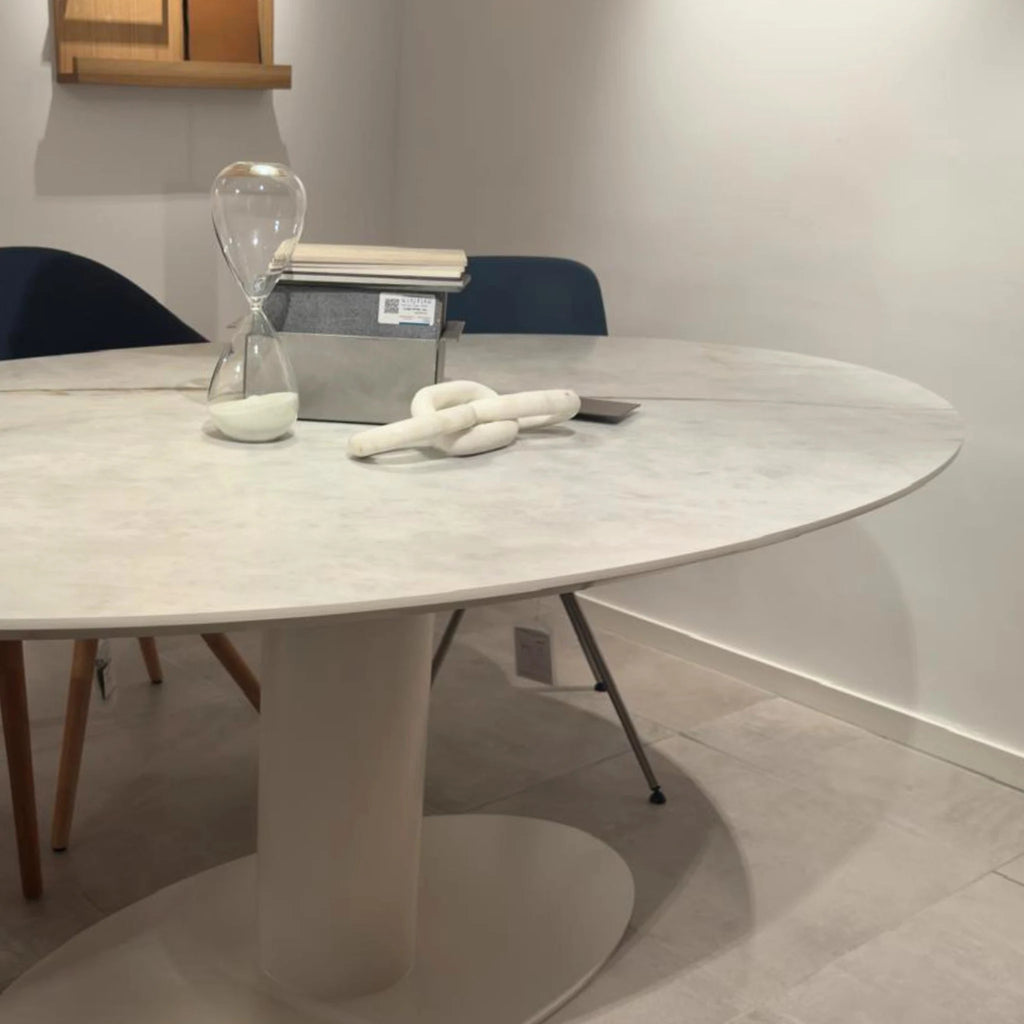 MERI Oval Ceramic Dining Table 185cm (6-seater) - OUTLET
