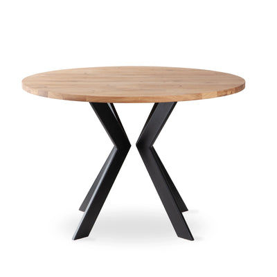 MONOGRAM STEEL Round Extendable Solid Wood/Steel Dining Table  - Danish Design - Kristensen Kristensen | Milola
