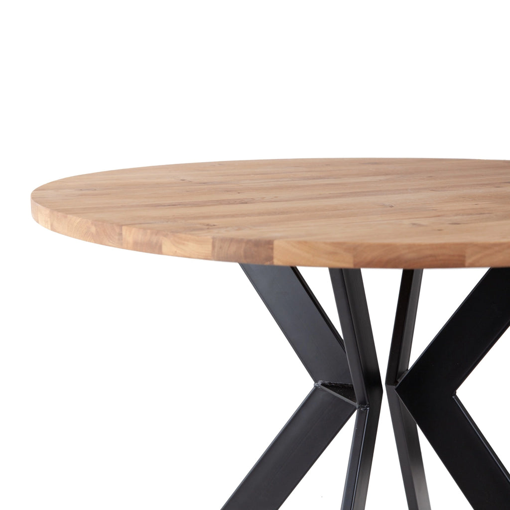 MONOGRAM STEEL Round Extendable Solid Wood/Steel Dining Table - Danish Design - Kristensen Kristensen | Milola