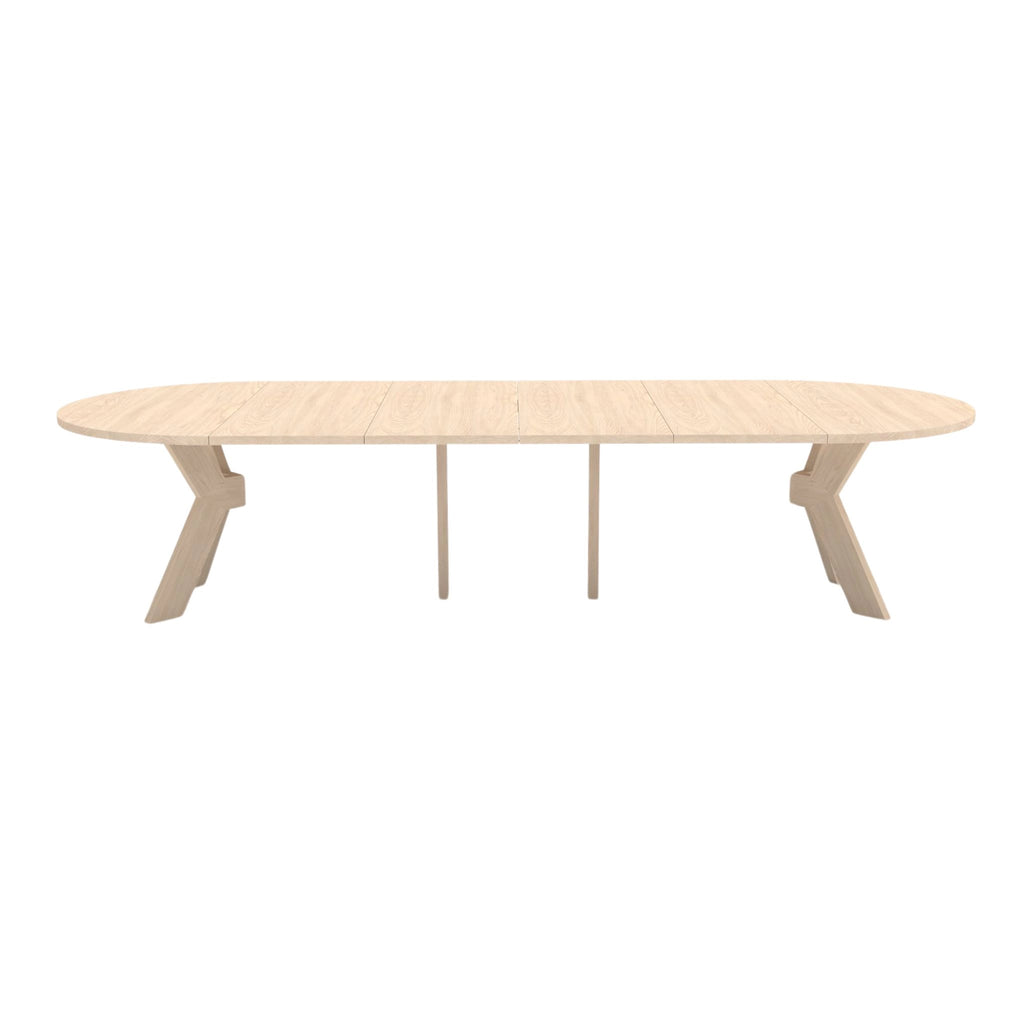 MONOGRAM STEEL Round Extendable Solid Wood/Steel Dining Table in White Oiled Oak - Danish Design - Kristensen Kristensen | Milola
