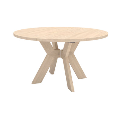 MONOGRAM Solid Wood Round Extendable Dining Table in White Oiled Oak - Kristensen Kristensen | Milola