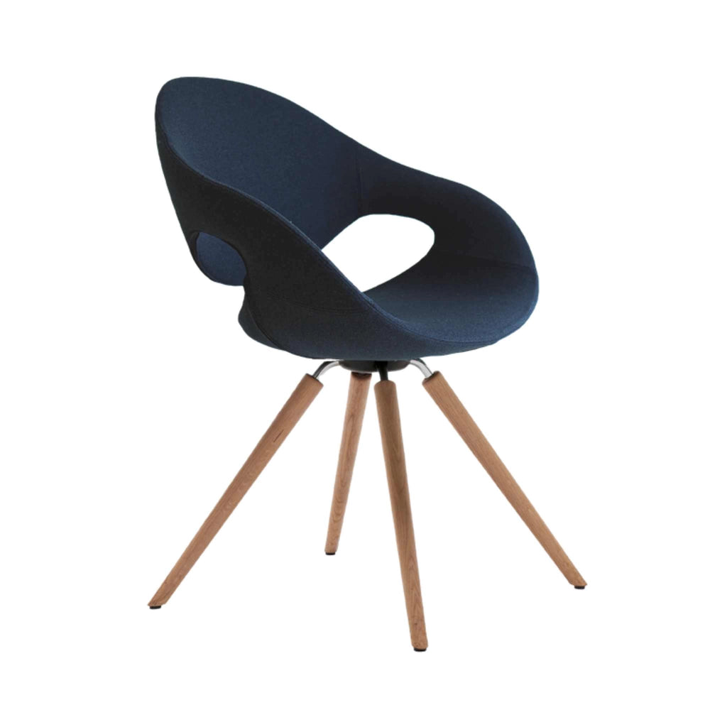 MOON Upholstered Dining Chair with Wood Legs (908.31)