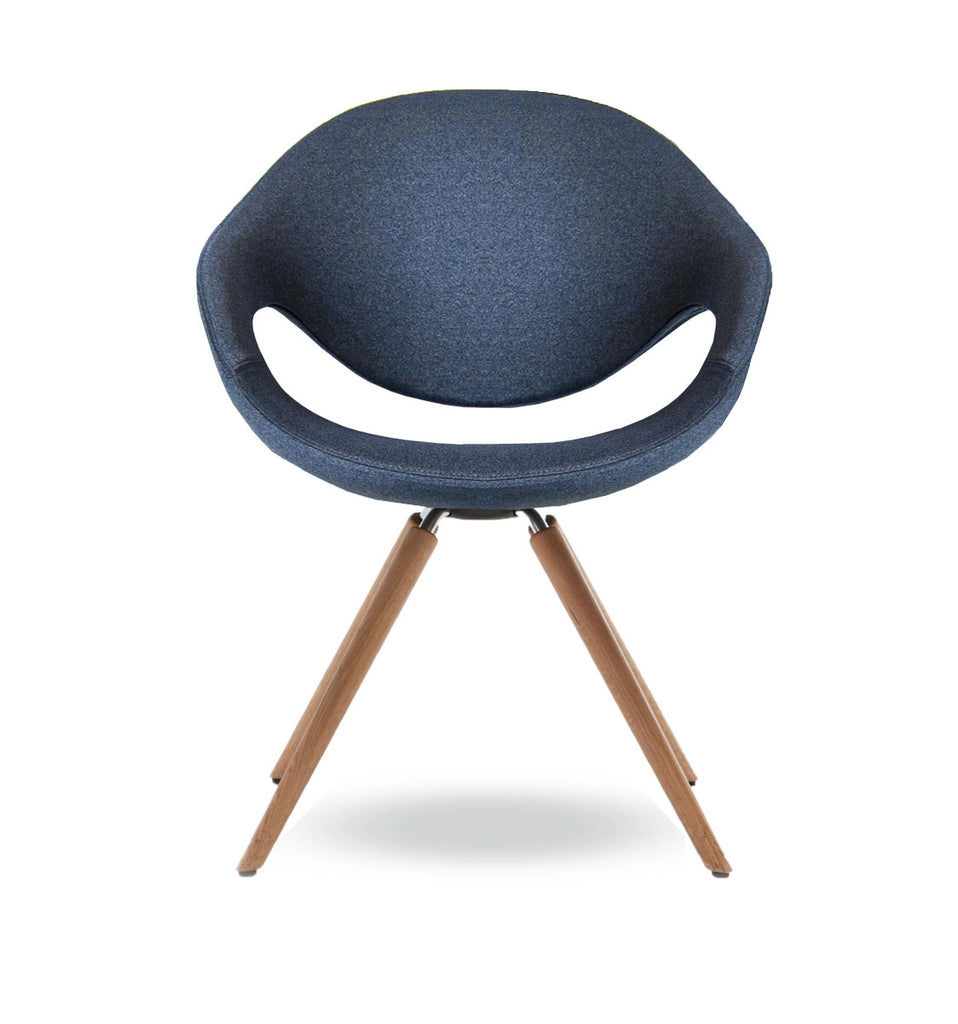 MOON Upholstered Dining Chair with Wood Legs (908.31)