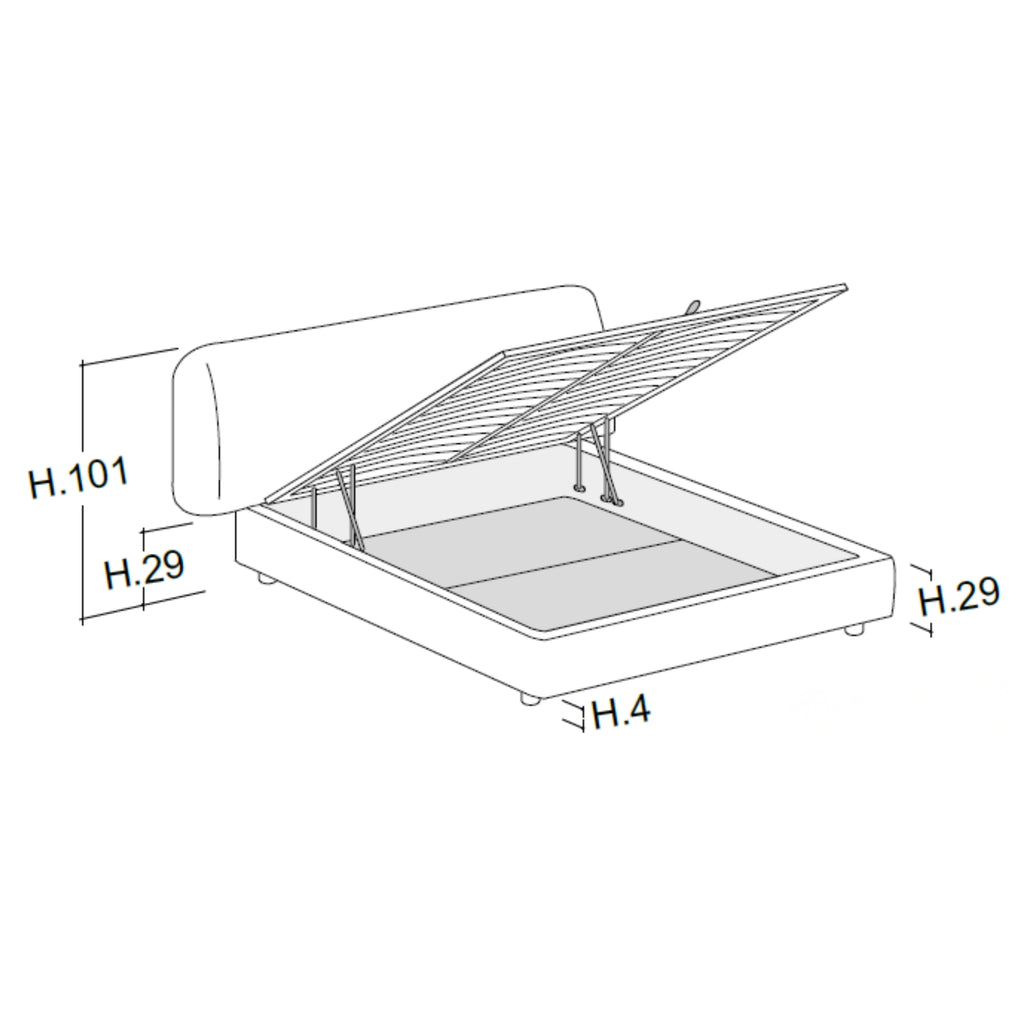 MARTY - Storage Bed - Elegant Furniture - Bolzan | Milola
