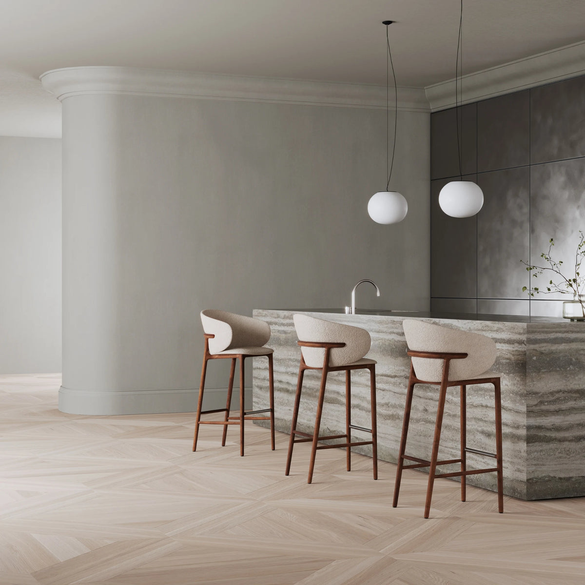 MELA Bar Chair in Walnut Natural Oil - Artisan | Milola