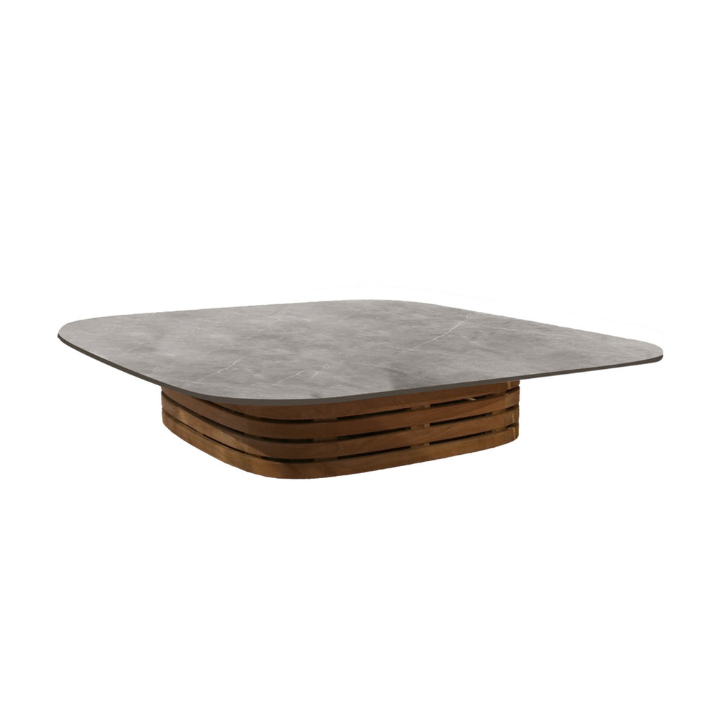 MELLOW Outdoor Coffee Table in Teak Base with Ceramic Top - Cane-Line | Milola