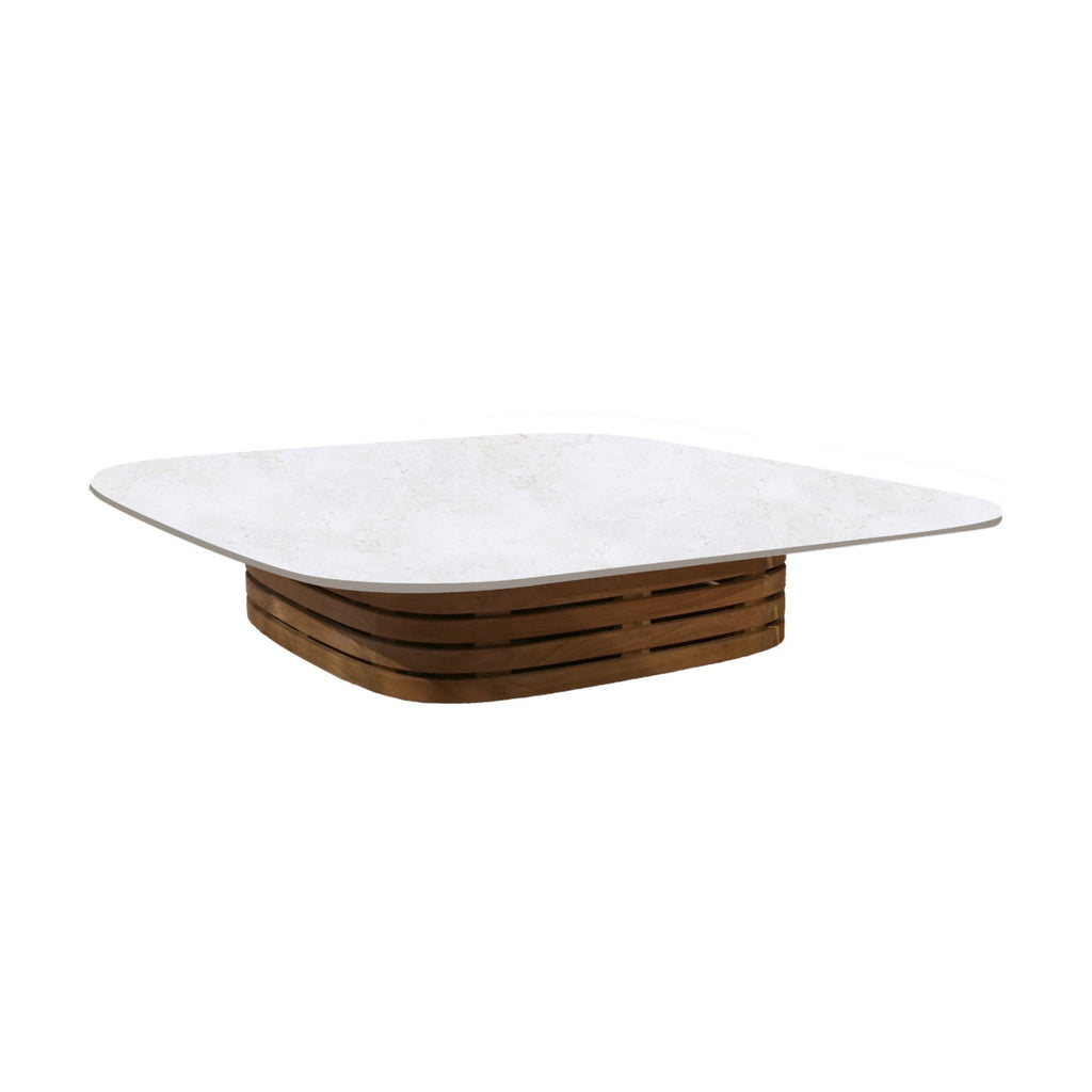 MELLOW Outdoor Coffee Table in Teak Base with Ceramic Top - Cane-Line | Milola