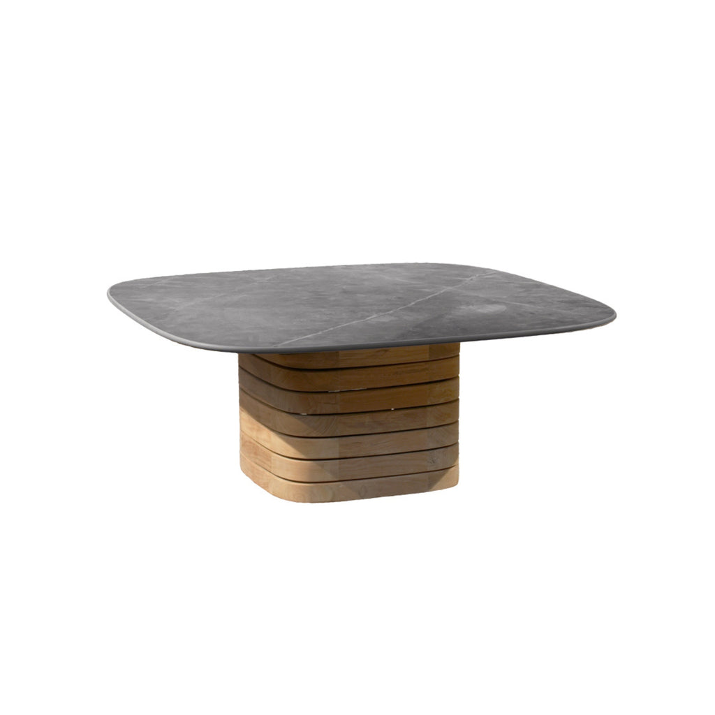 MELLOW Outdoor Coffee Table in Teak Base with Ceramic Top - Cane-Line | Milola