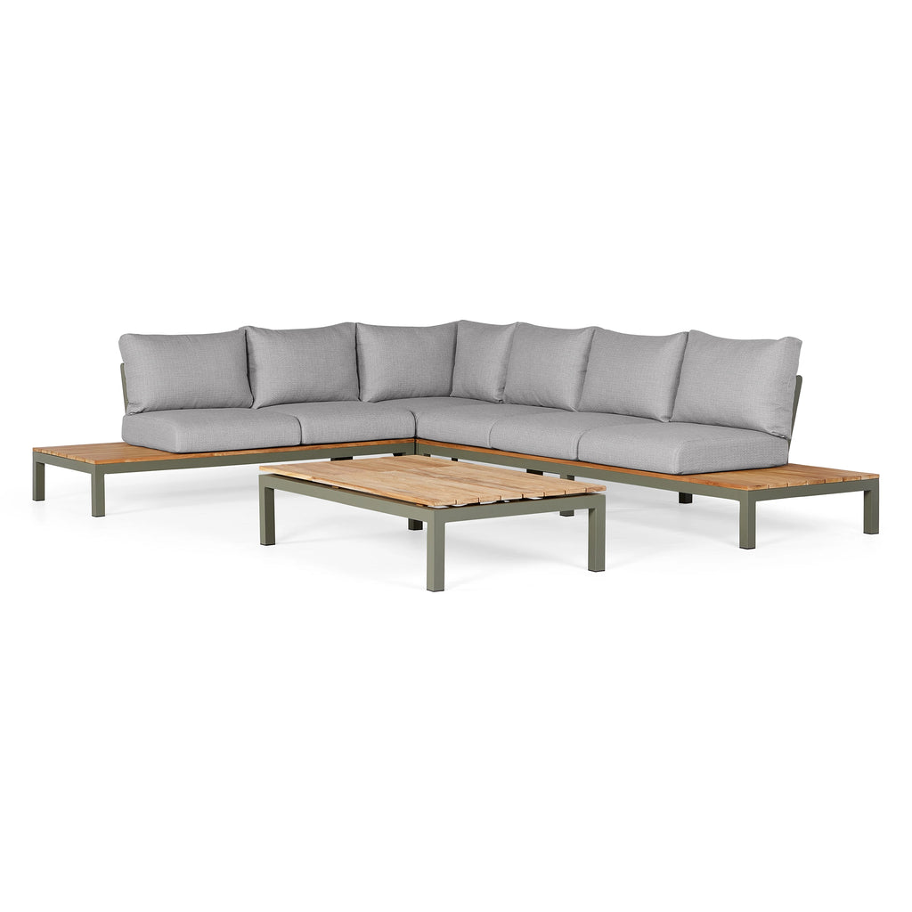 MEMPHIS - Outdoor Corner Sofa in Light Anthracite - Weather Proof Cushions - Suns | Milola