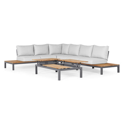 MEMPHIS - Outdoor Corner Sofa in Soft Grey - Weather Proof Cushions - Suns | Milola