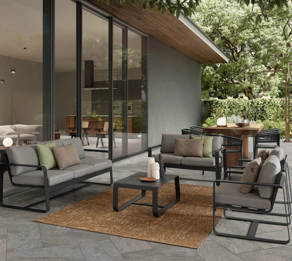MERRIGAN Outdoor Sofa Set in Charcoal - Bizzotto | Milola