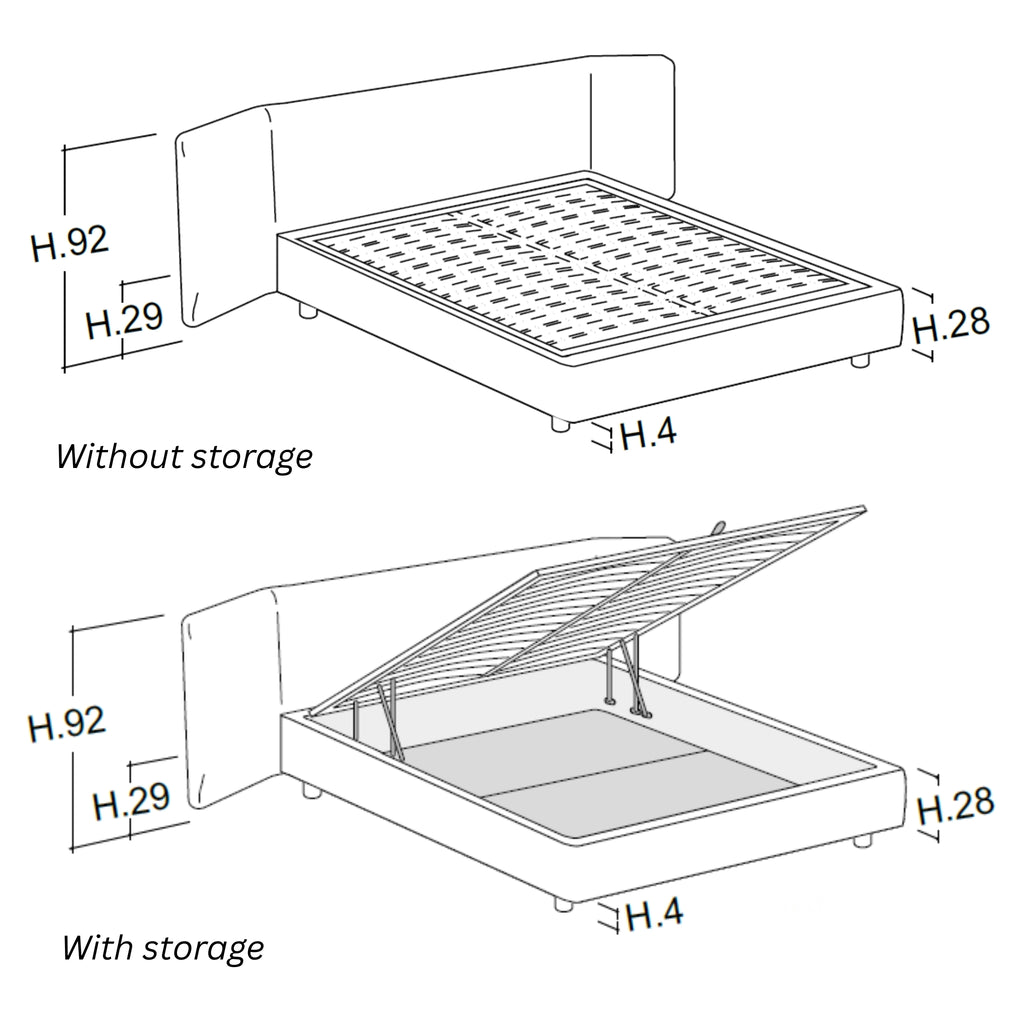 MILO H.28 Thick Base Bed - Upholstered bed - Bolzan | Milola