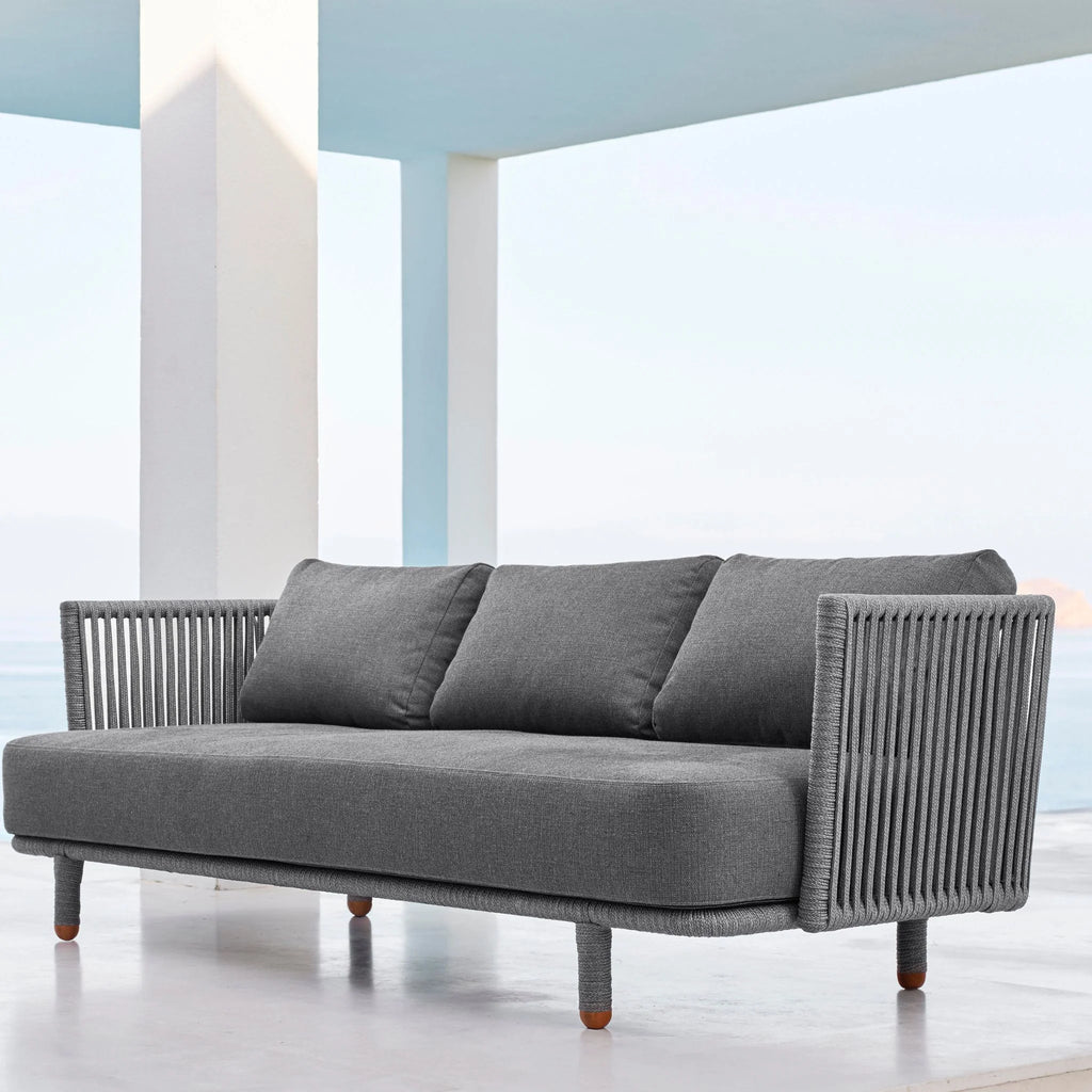 Moments 3 Seater Sofa - Outdoor Sofa in Grey - Cane-Line | Milola