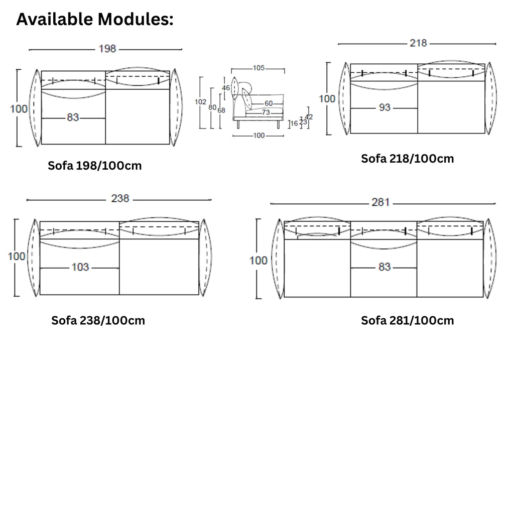 NUBES Modular Sofa Modules - Twils | Milola