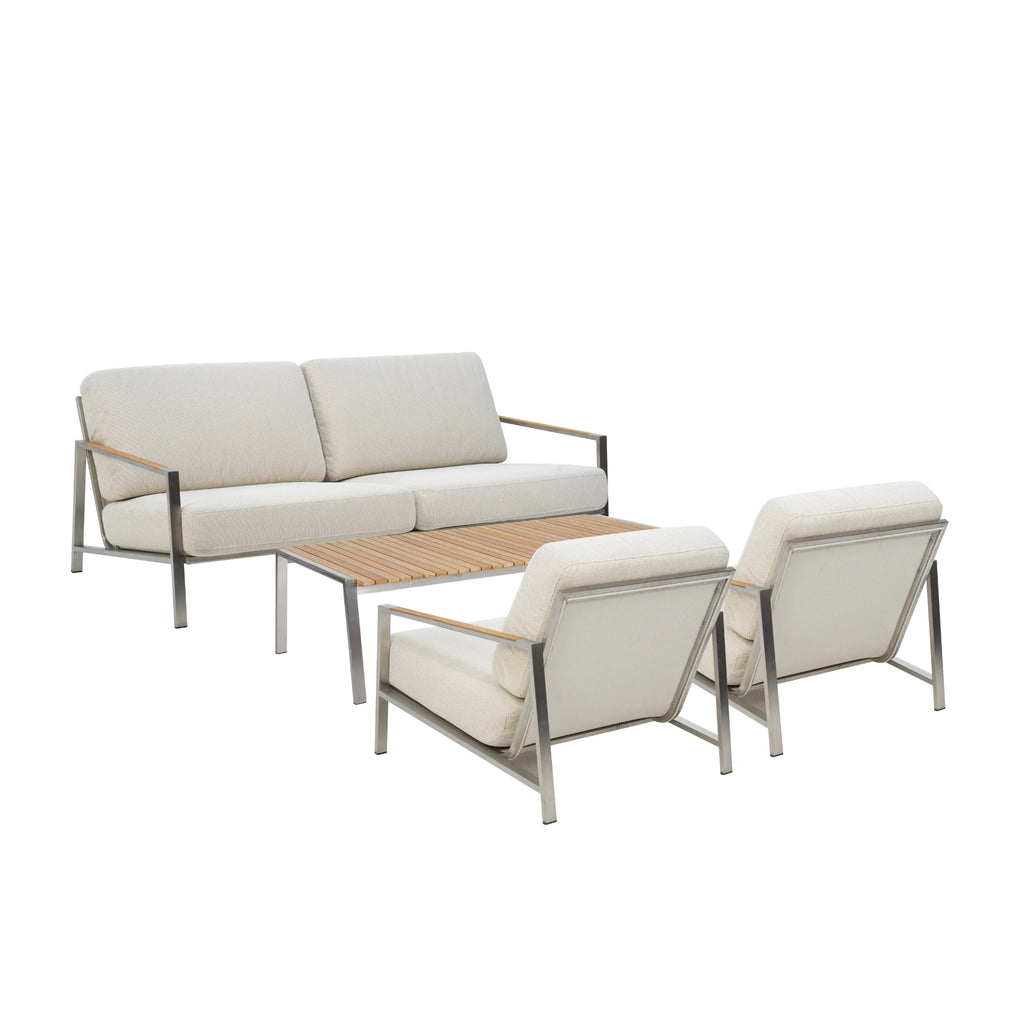 NAOS Lounge Set in Stainless Steel/Dot Beige - BRAFAB | Milola