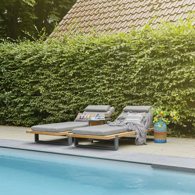 NARDO - Sun Lounger with Wooden Side Table - Suns | Milola